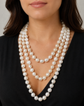 Vintage 60-Inch Endless Freshwater Pearl Rope Necklace, 136 Large Baroque Pearls