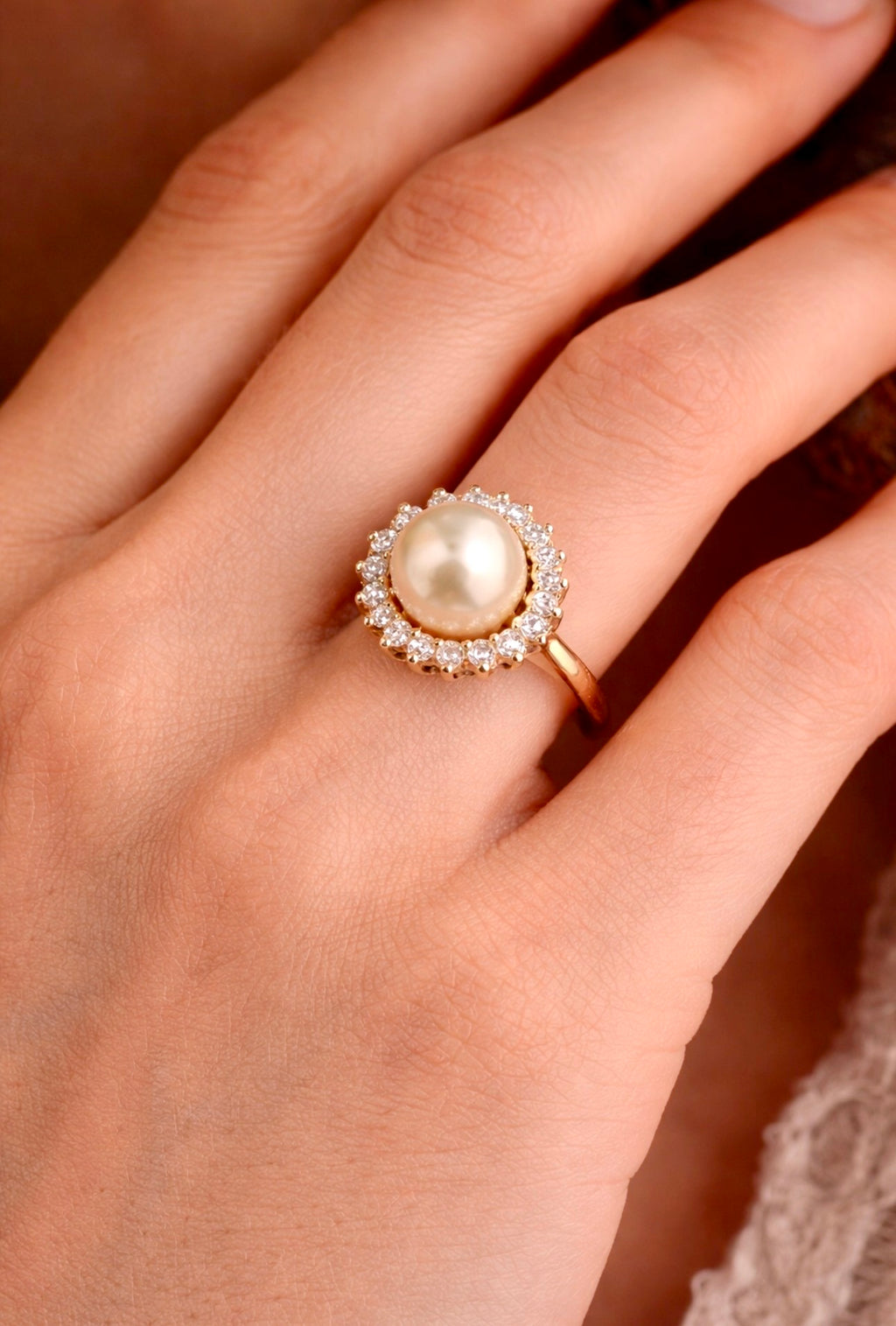 Vintage Pearl and Diamond Cluster Ring and Earrings Suite, 18ct Gold, Circa 1987