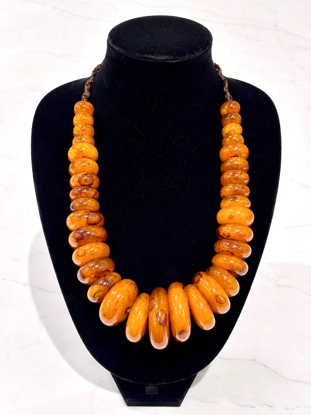 Monumental Graduated Amber Rondelle Necklace, 600 Grams, Ethnographic Character