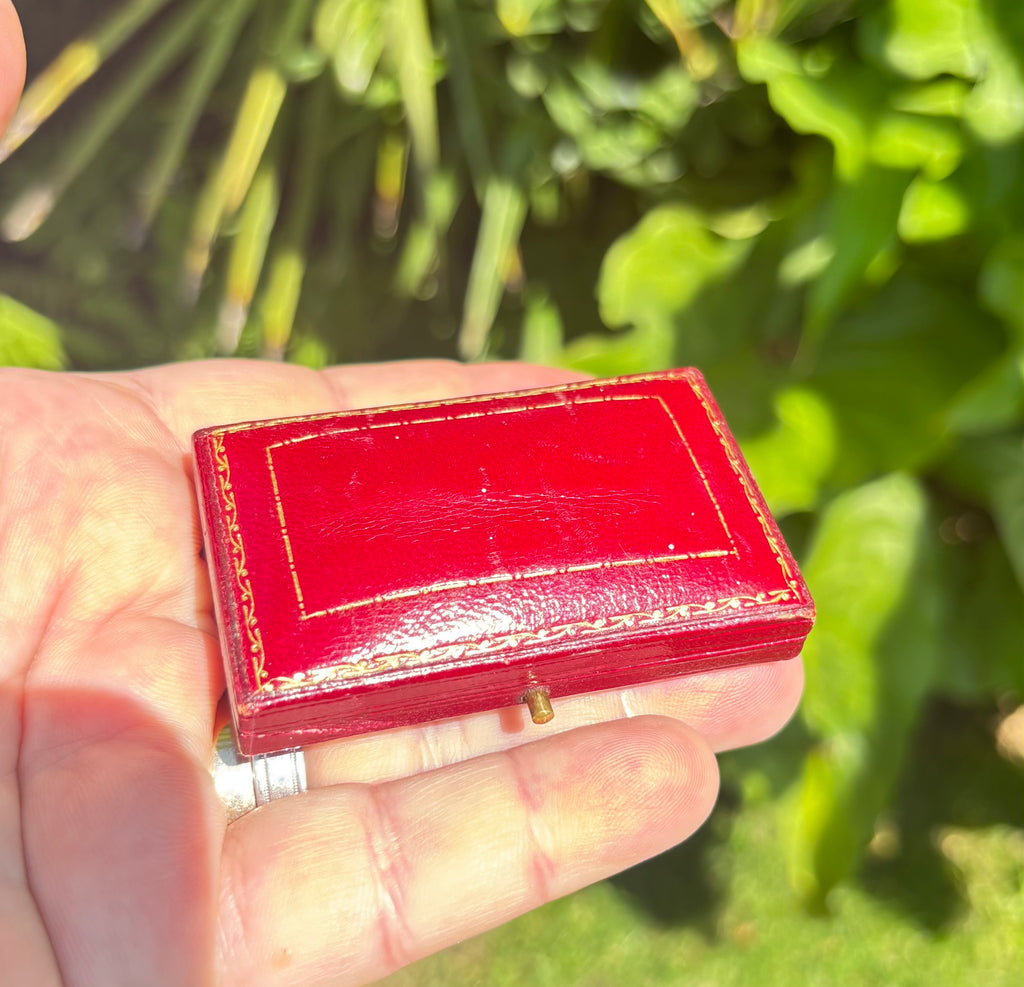 Art Deco Emerald Diamond Brooch, Carrington & Co. Fitted Case 1925-1935