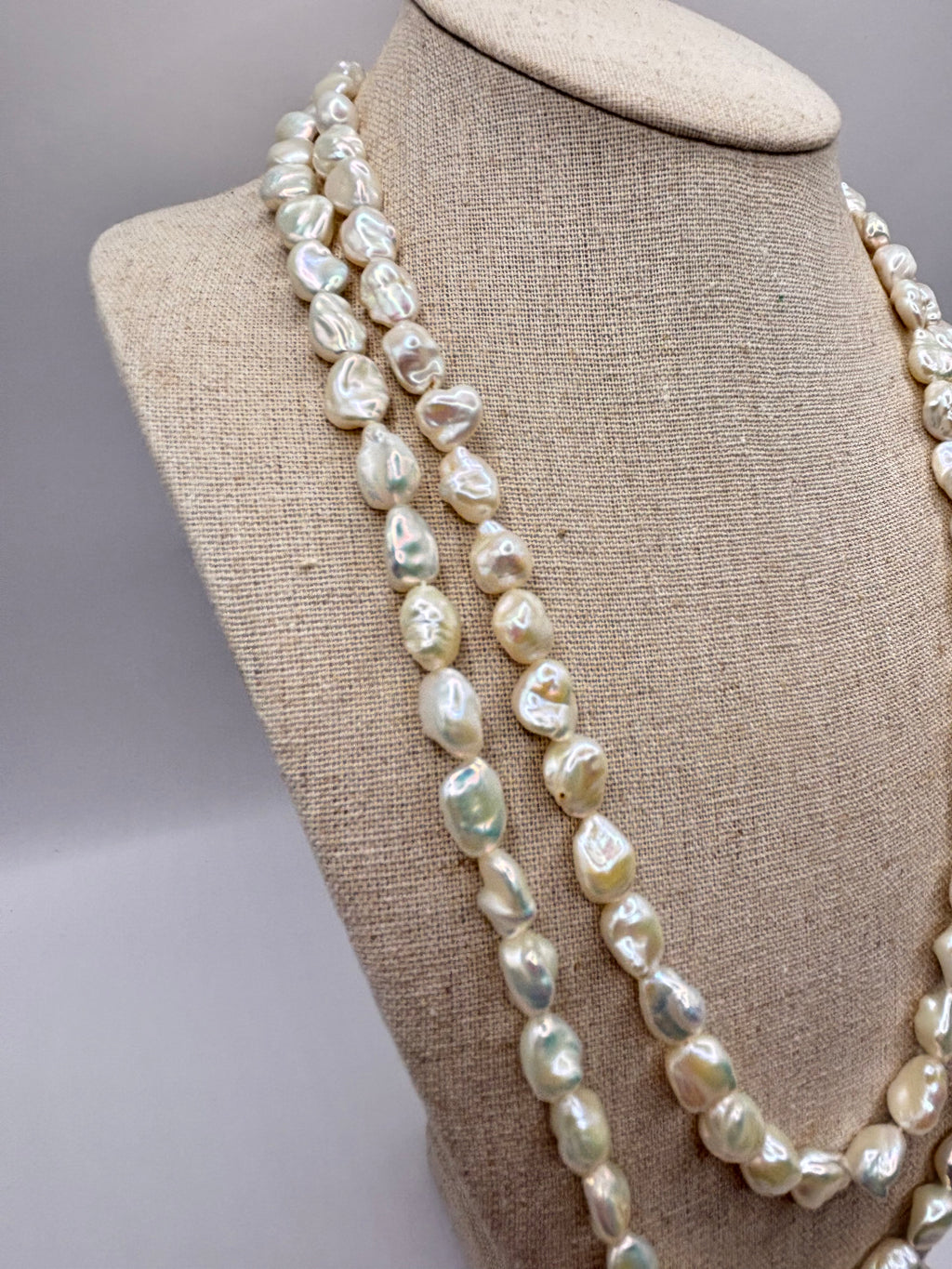 Long Baroque Freshwater Cultured Pearl Sautoir Necklace, 122 cm 48 inches
