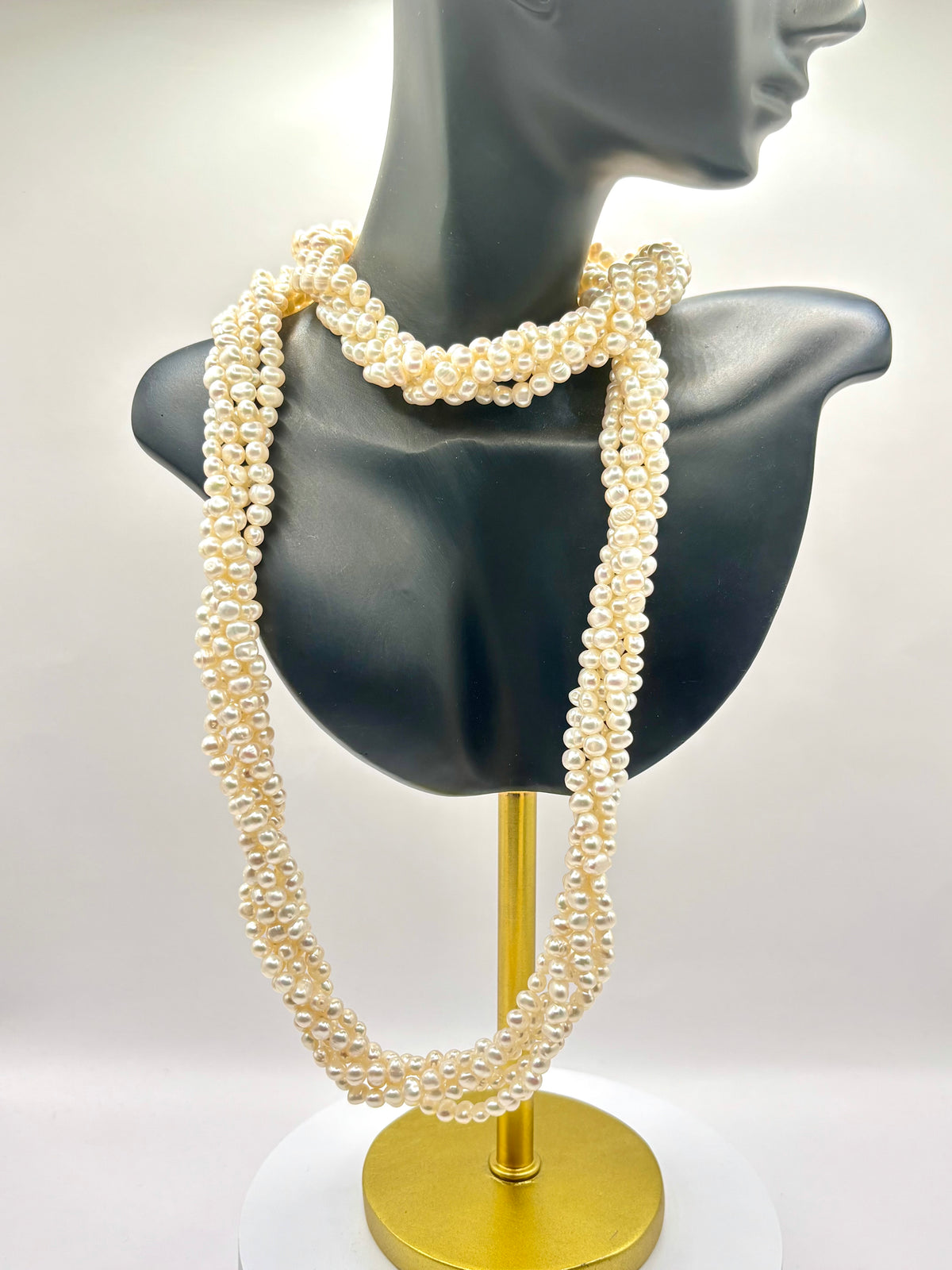 Vintage 1980s Five-Strand Cultured Freshwater Pearl Statement Necklace, 39.5cm as worn, 144grams