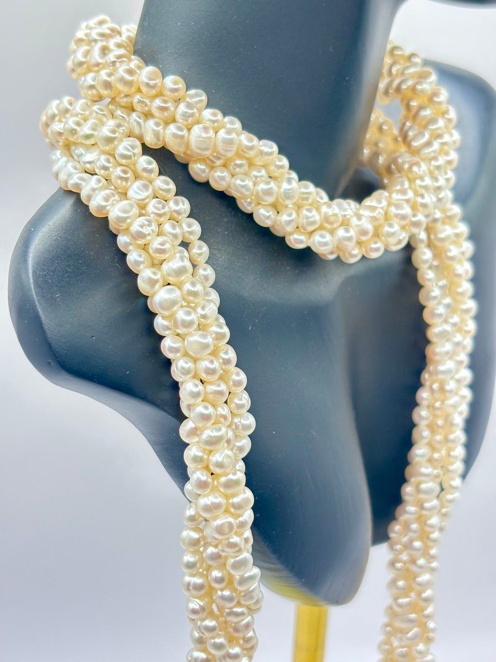 Vintage 1980s Five-Strand Cultured Freshwater Pearl Statement Necklace, 39.5cm as worn, 144grams
