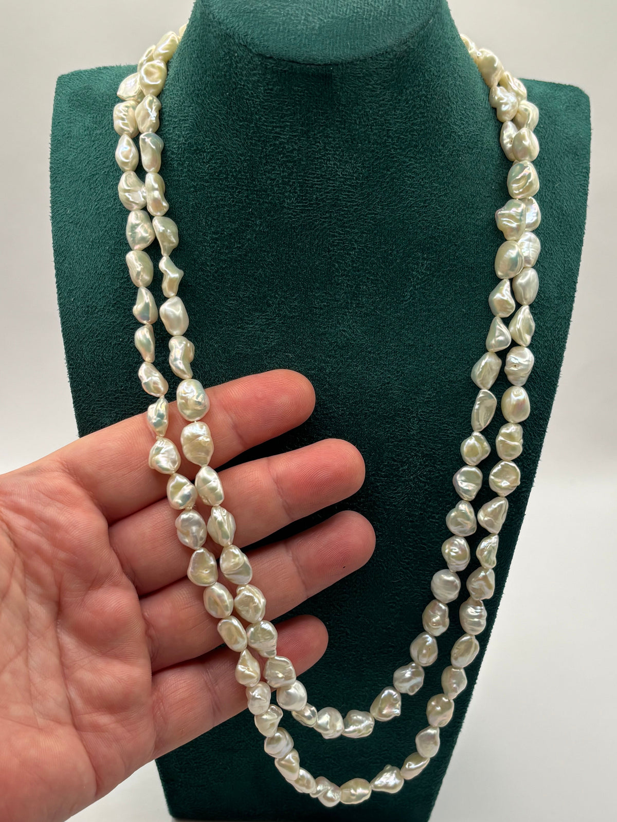 Long Baroque Freshwater Cultured Pearl Sautoir Necklace, 122 cm 48 inches