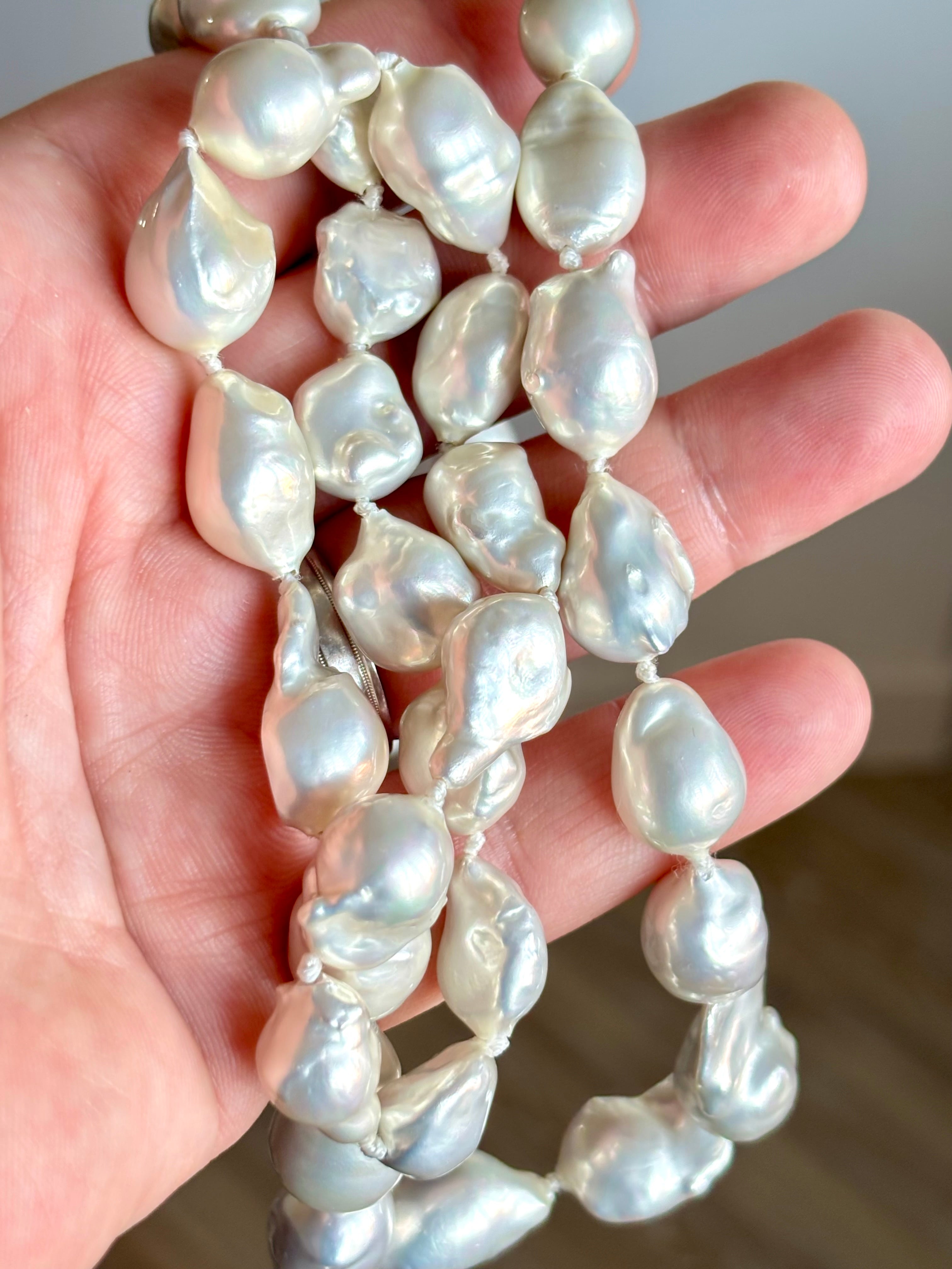Oversized 15-27mm Baroque Cultured Freshwater Pearl Opera Necklace, 45 Pearls, 90 cm