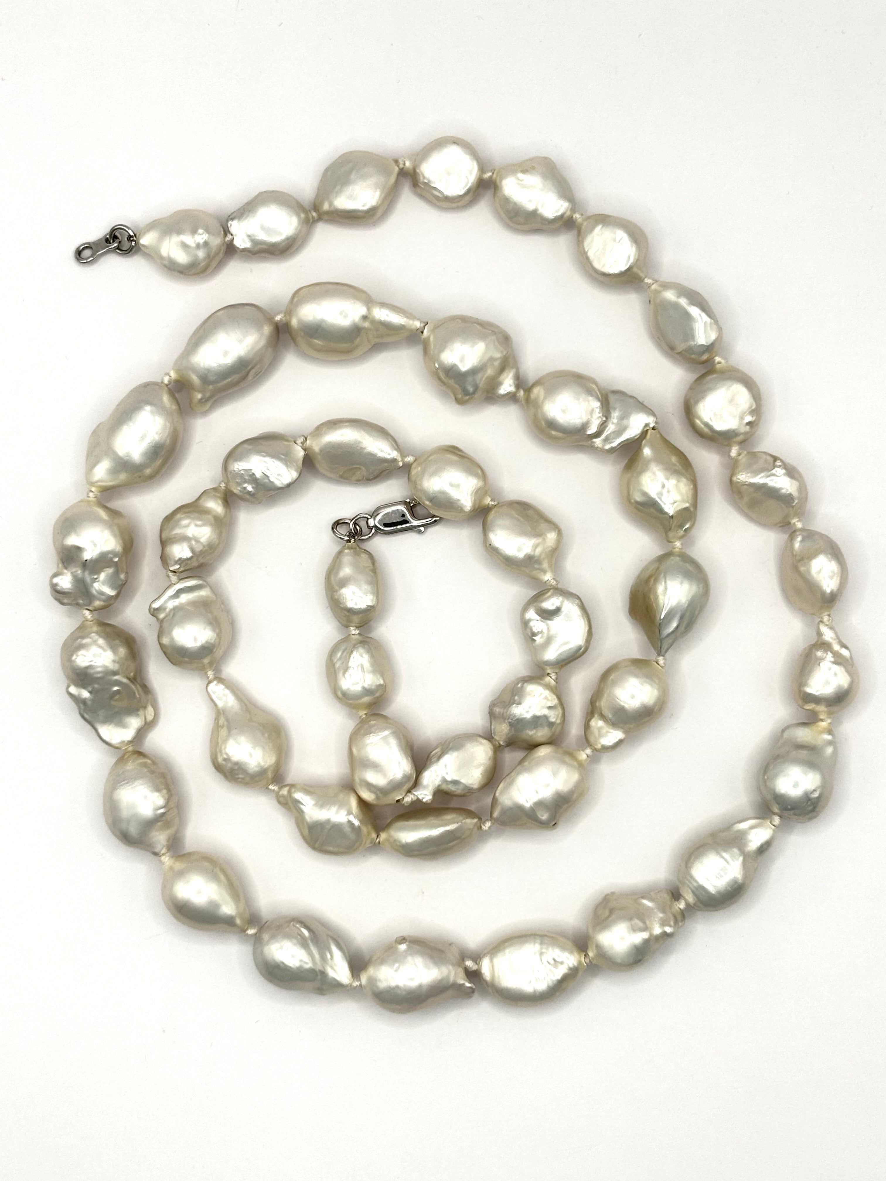 Oversized 15-27mm Baroque Cultured Freshwater Pearl Opera Necklace, 45 Pearls, 90 cm