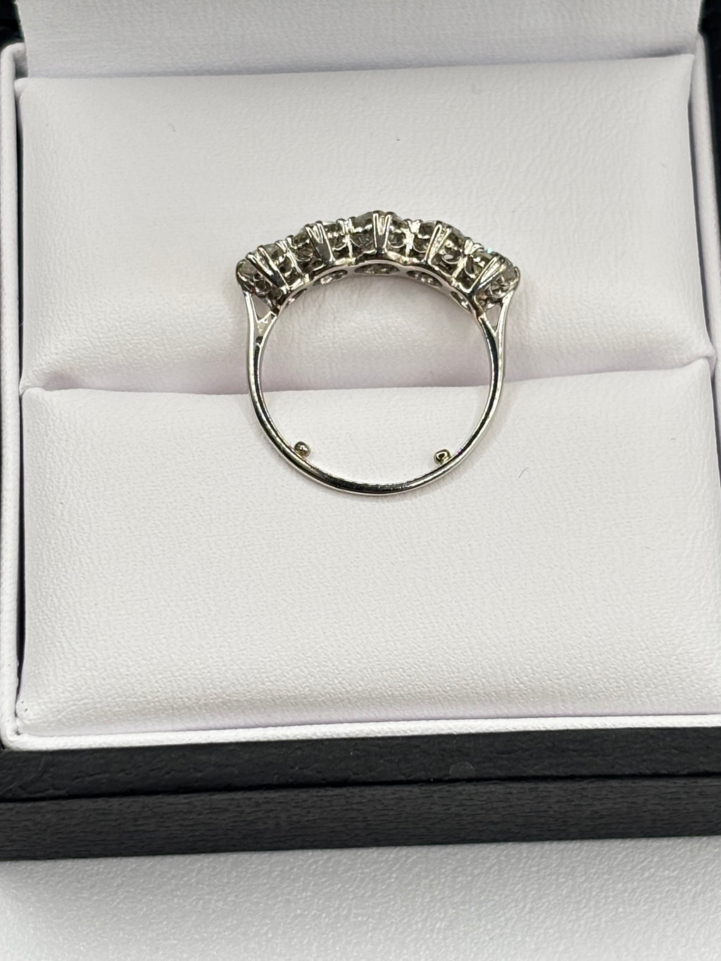 Antique Edwardian 2.00 Carat Old Mine Cut Diamond Five Stone Platinum Ring