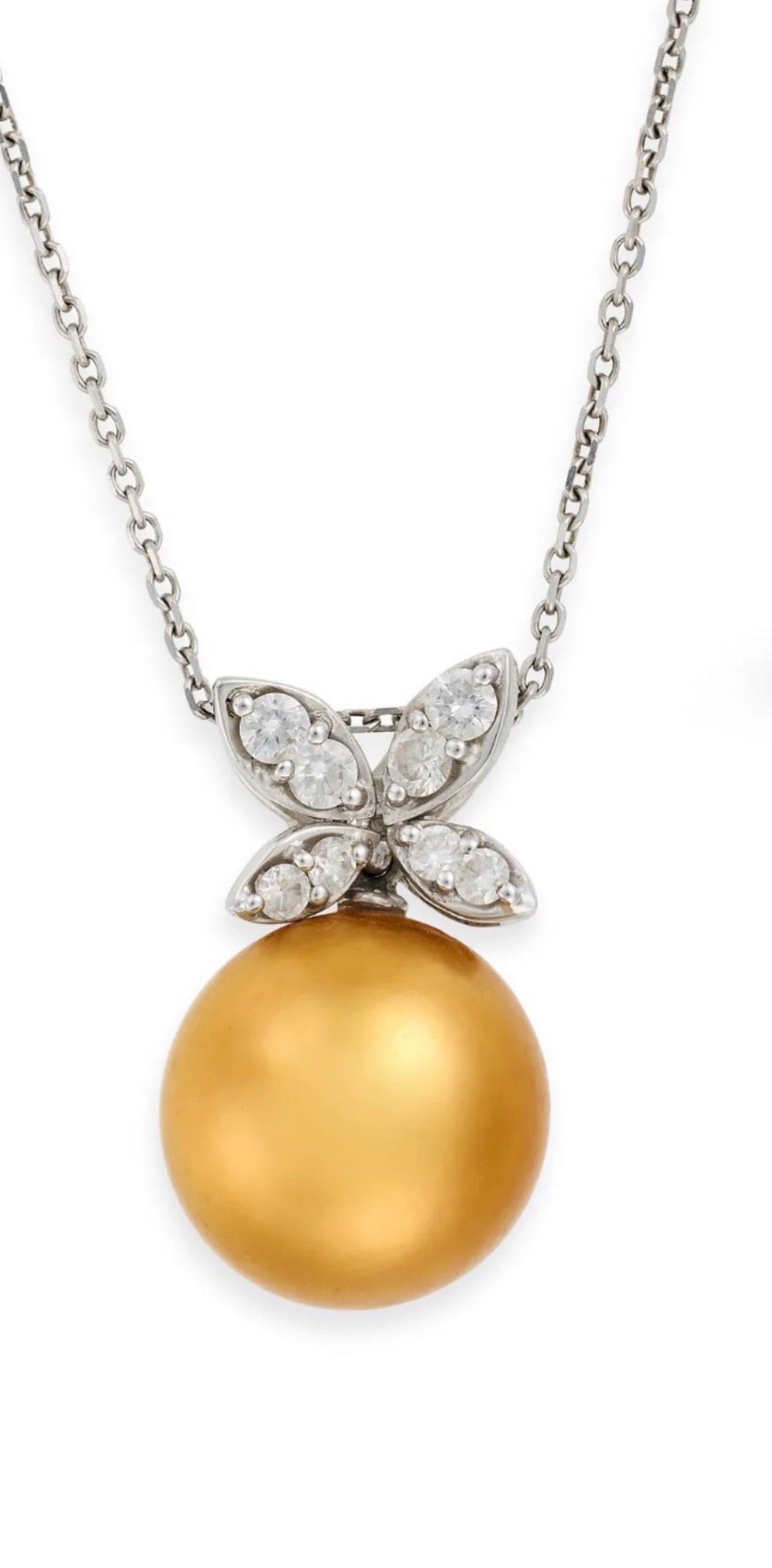 Golden South Sea Pearl and Diamond Necklace and Ring Suite 18K