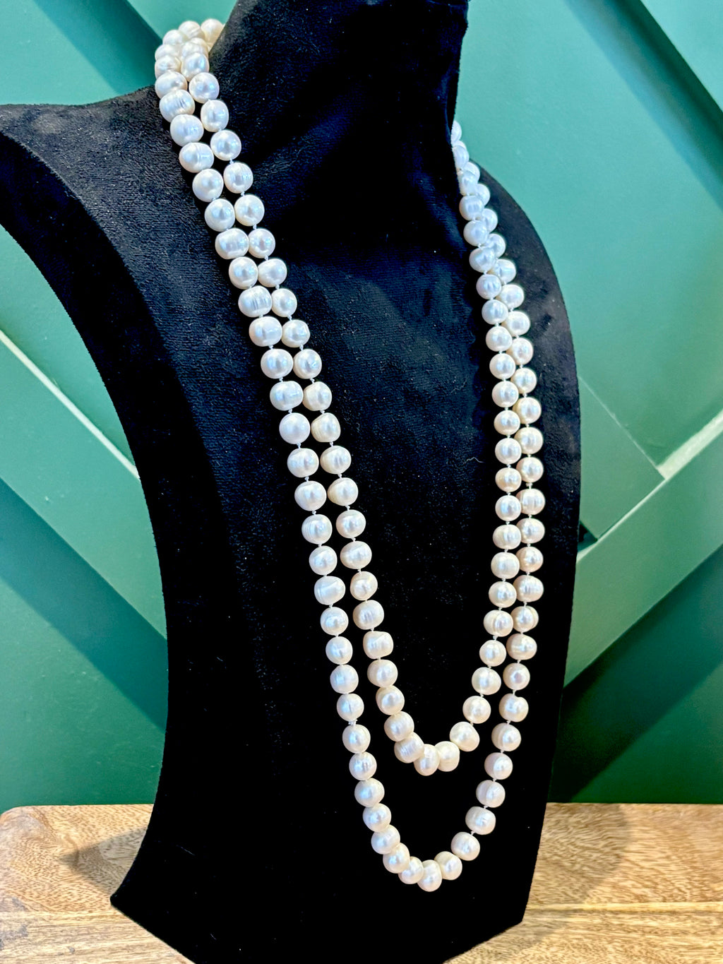 Vintage 60-Inch Endless Freshwater Pearl Rope Necklace, 136 Large Baroque Pearls