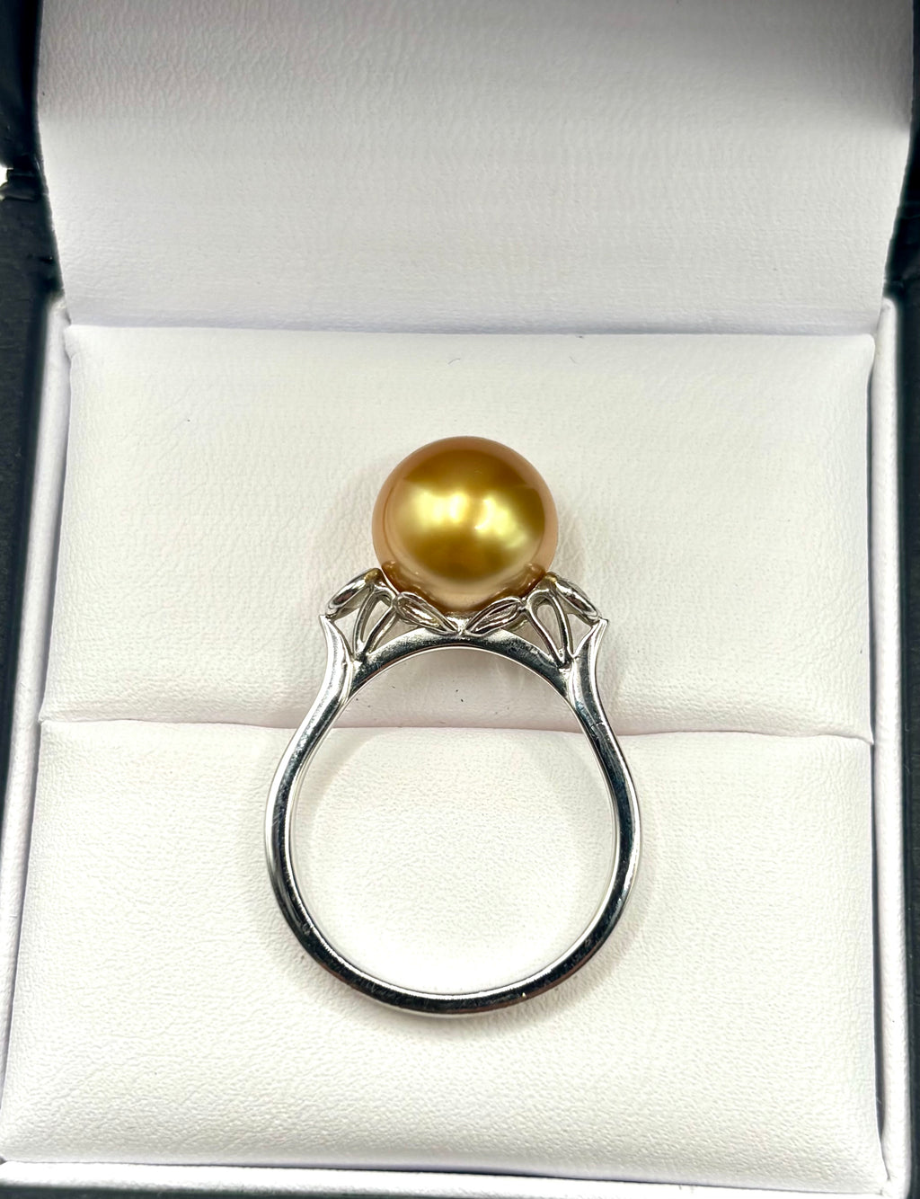 Golden South Sea Pearl and Diamond Necklace and Ring Suite 18K