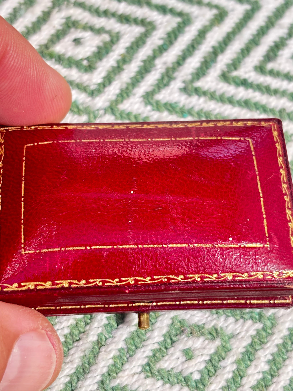 Art Deco Emerald Diamond Brooch, Carrington & Co. Fitted Case 1925-1935