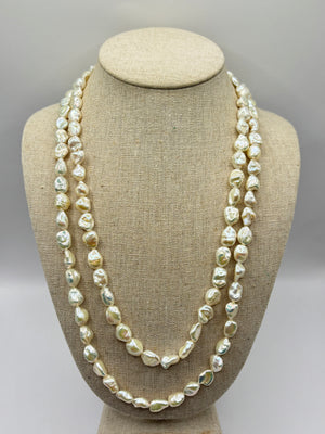Long Baroque Freshwater Cultured Pearl Sautoir Necklace, 122 cm 48 inches