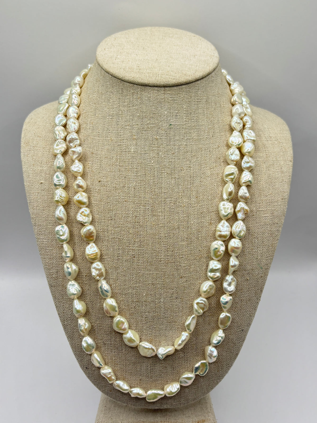 Long Baroque Freshwater Cultured Pearl Sautoir Necklace, 122 cm 48 inches