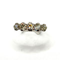 Antique Edwardian 2.00 Carat Old Mine Cut Diamond Five Stone Platinum Ring