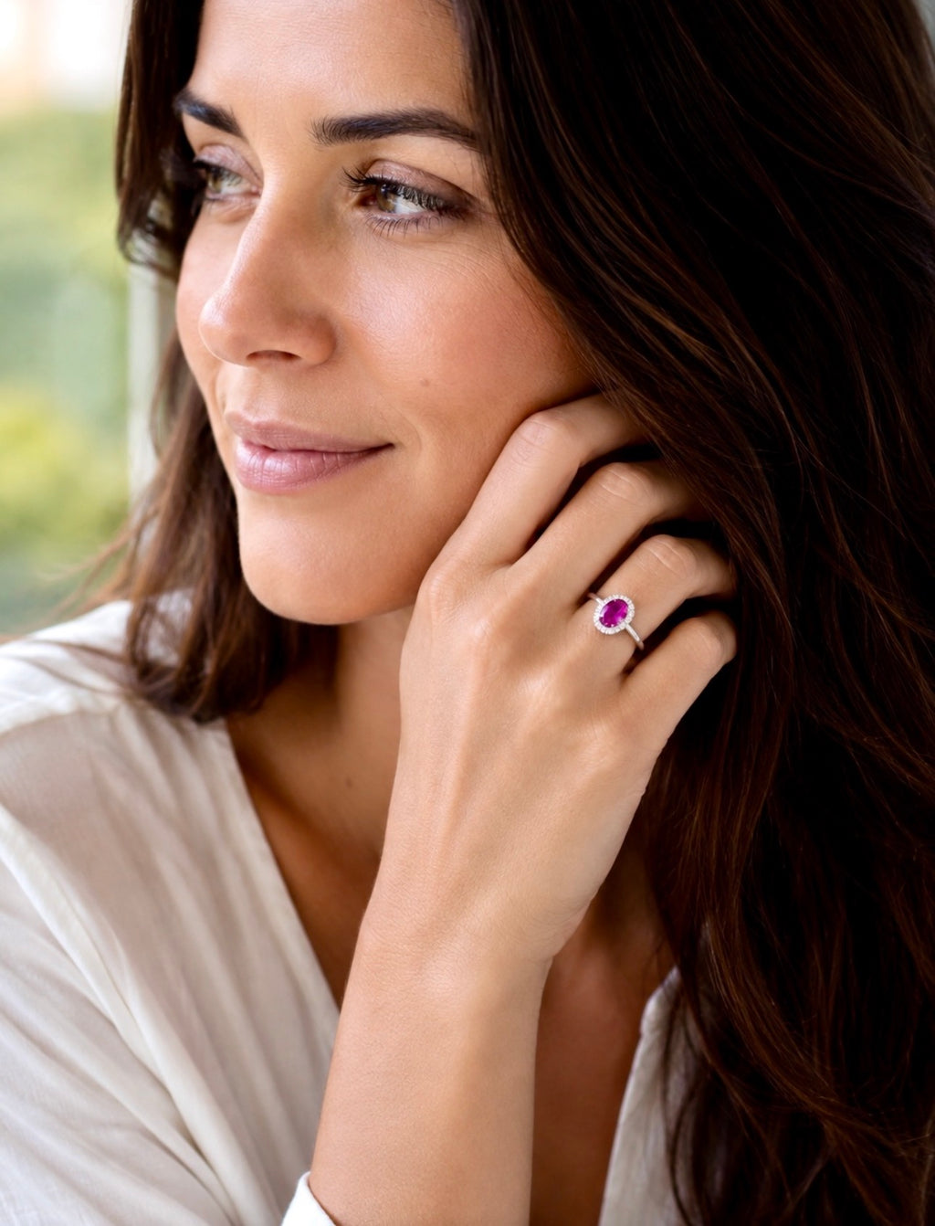 Natural Pink Sapphire Diamond Necklace and Ring Suite, GCS Certified
