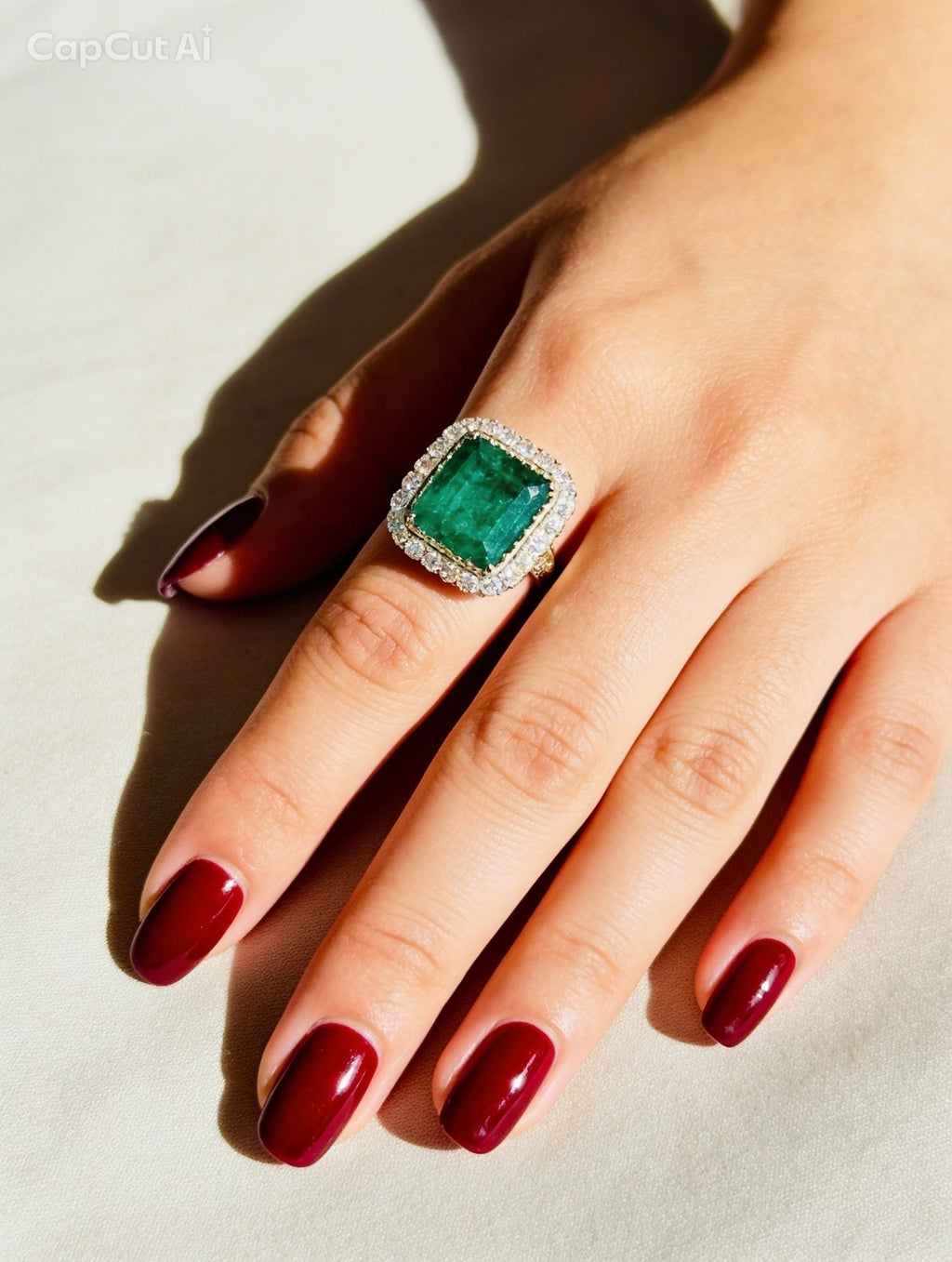 Important 11 Carat Russian Emerald Vintage Diamond Ring 18ct Gold, London 1975