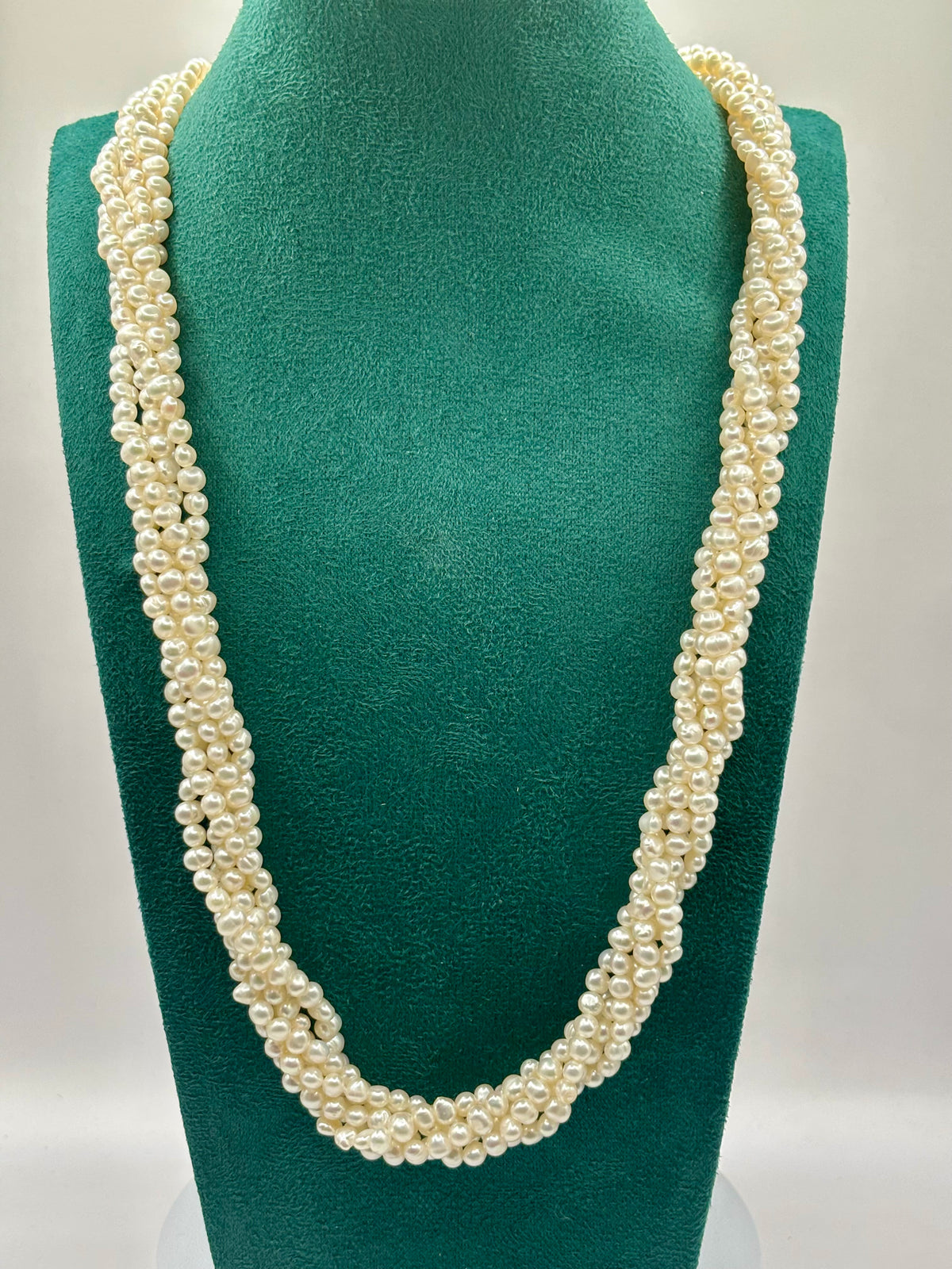 Vintage 1980s Five-Strand Cultured Freshwater Pearl Statement Necklace, 39.5cm as worn, 144grams