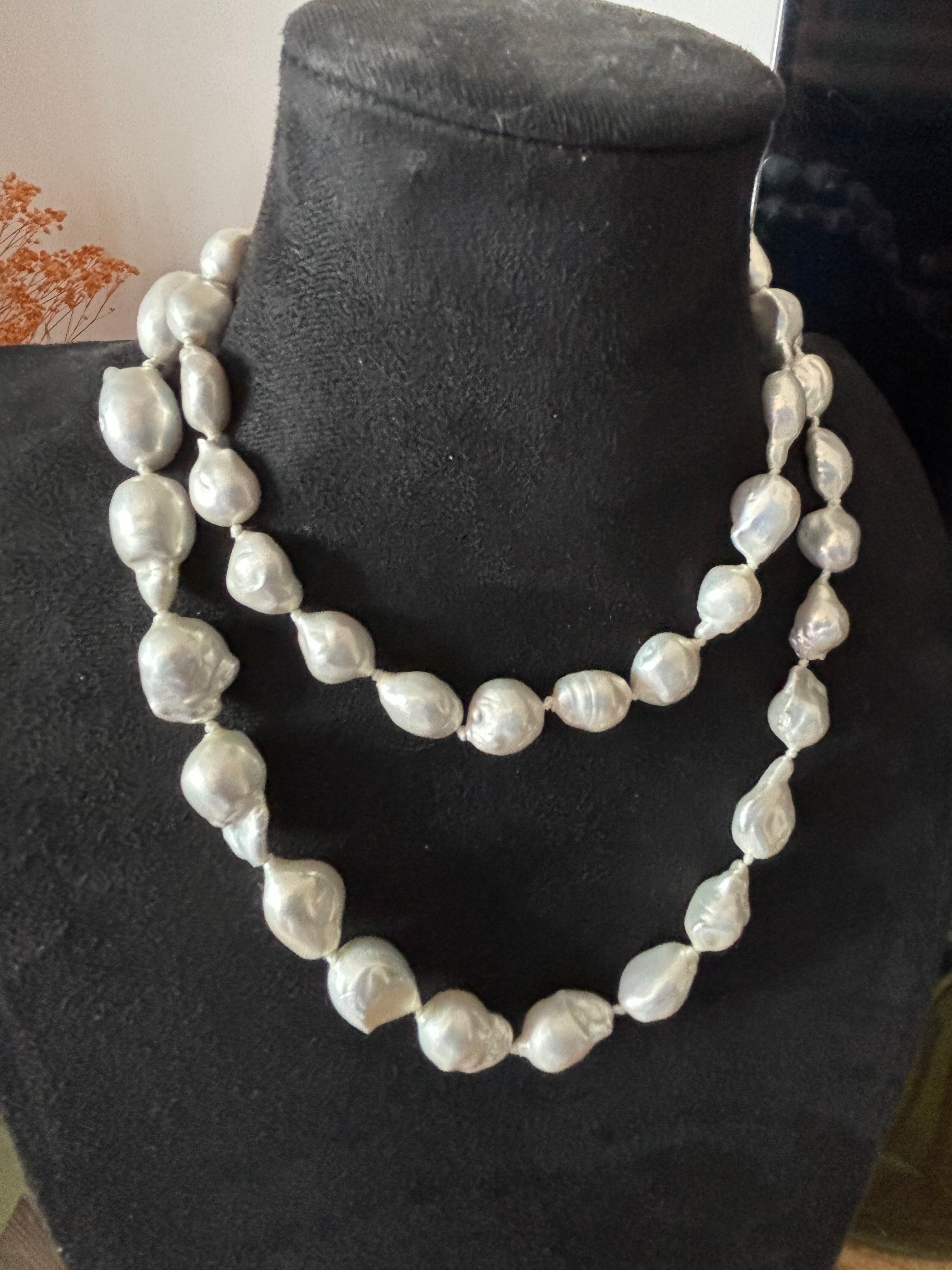 Oversized 15-27mm Baroque Cultured Freshwater Pearl Opera Necklace, 45 Pearls, 90 cm