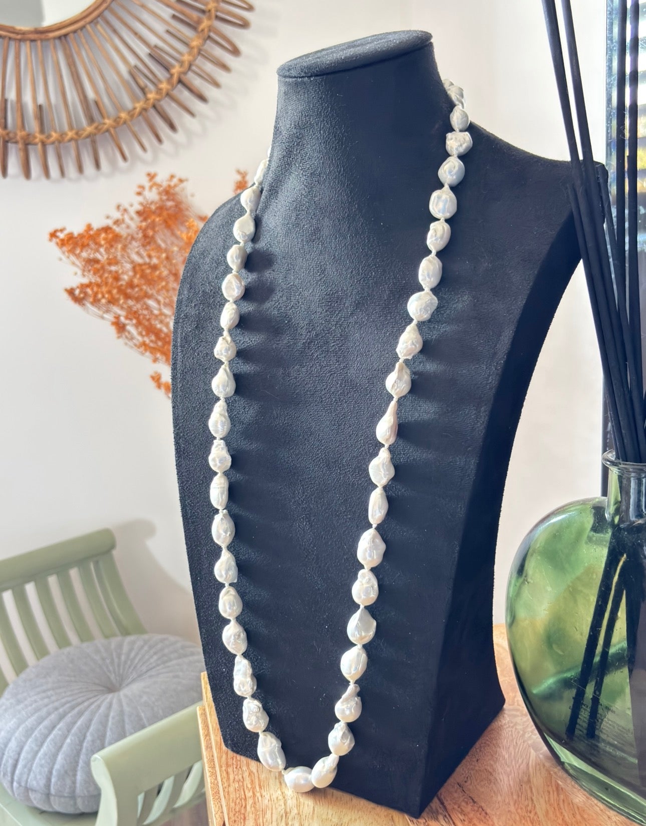 Oversized 15-27mm Baroque Cultured Freshwater Pearl Opera Necklace, 45 Pearls, 90 cm
