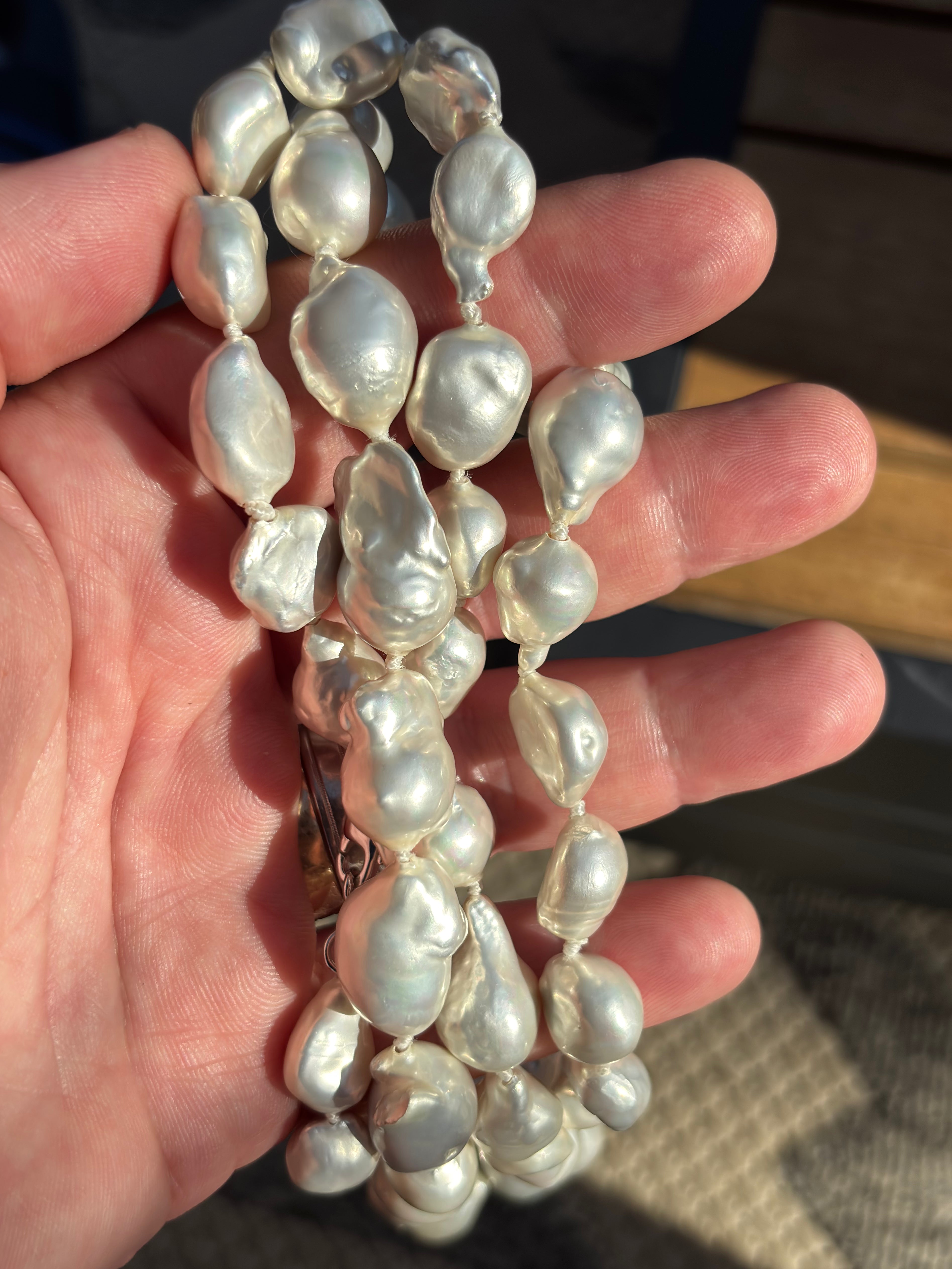 Oversized 15-27mm Baroque Cultured Freshwater Pearl Opera Necklace, 45 Pearls, 90 cm