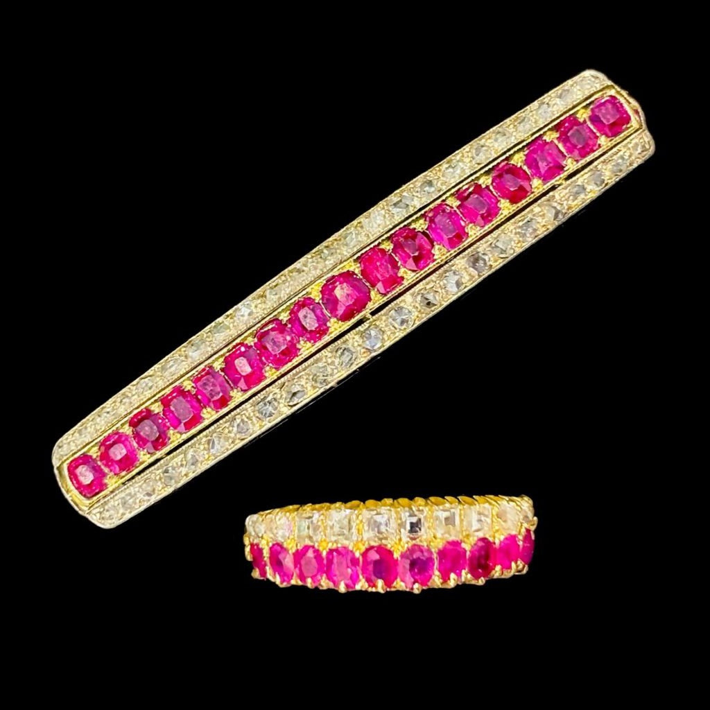 EARLY 20th CENTURY 18ct Gold, Diamond & Ruby Ring