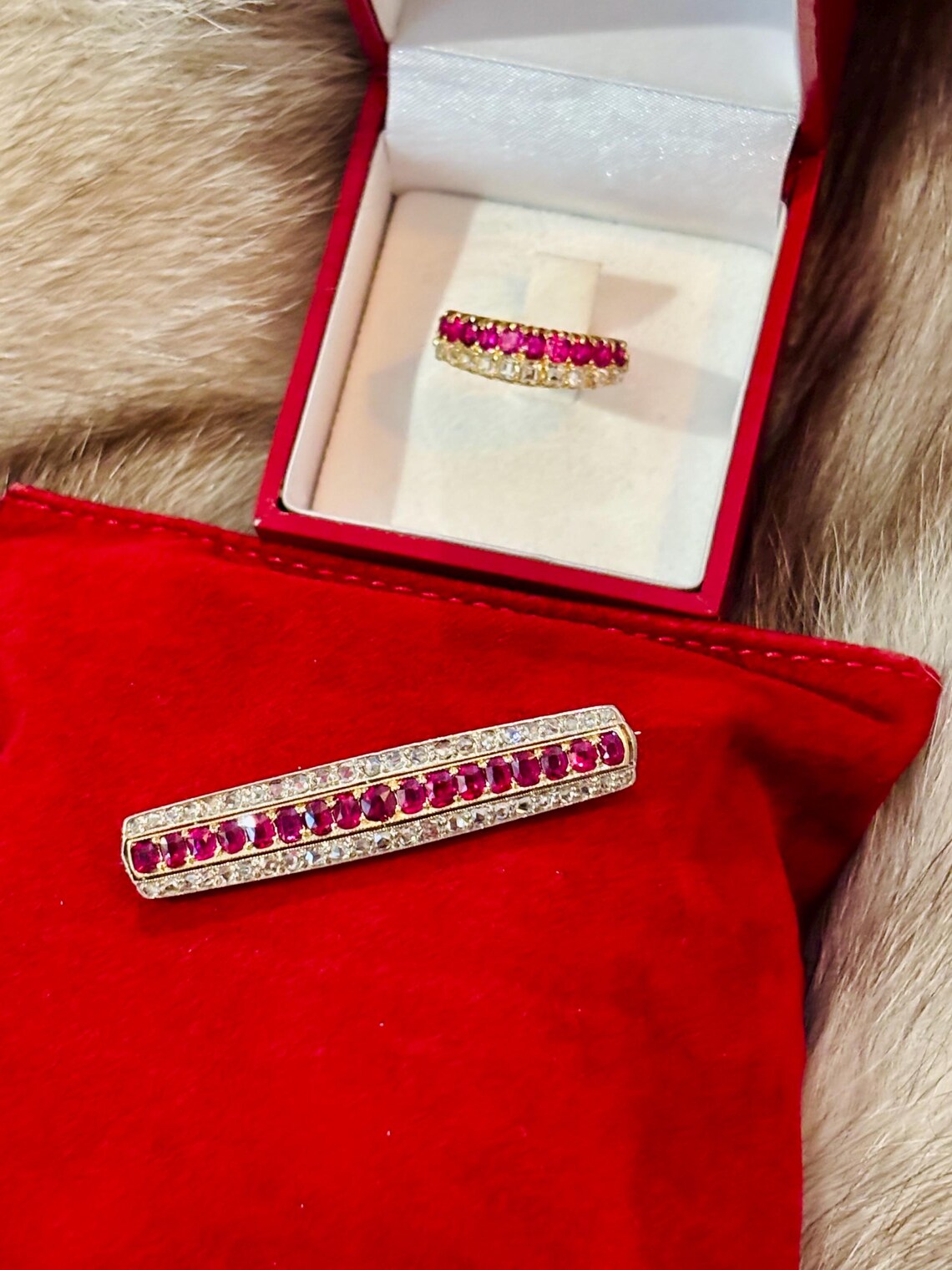 EARLY 20th CENTURY 18ct Gold, Diamond & Ruby Ring