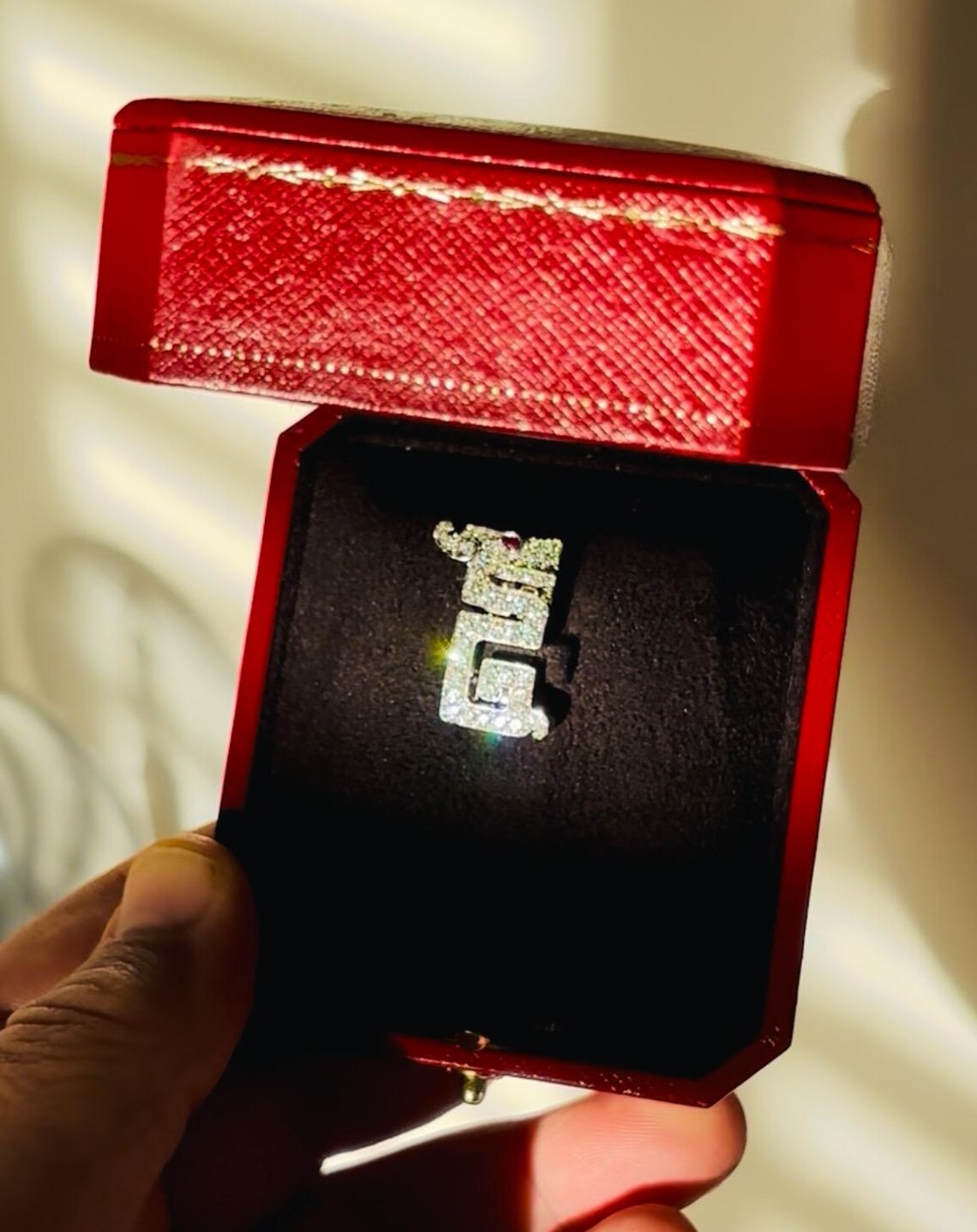 Cartier “Le Baiser du Dragon” Diamond & Ruby Pin Brooch, 18K White Gold, Signed & Numbered, Cartier Case, 1990s