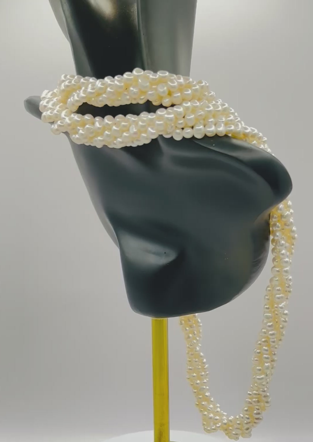 Vintage 1980s Five-Strand Cultured Freshwater Pearl Statement Necklace, 39.5cm as worn, 144grams